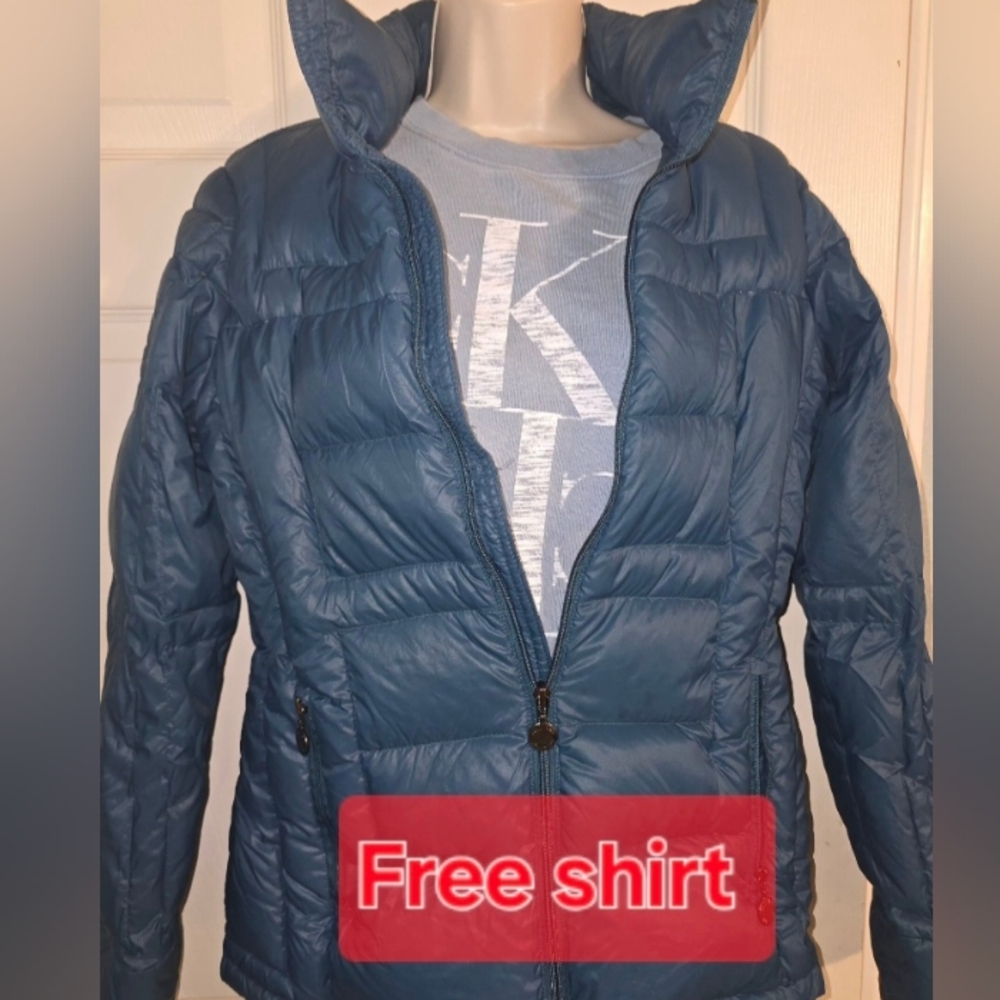 Womens Coat Duck down SZ S Puffer Y2K Insulated Calvin Klein Premium Packable